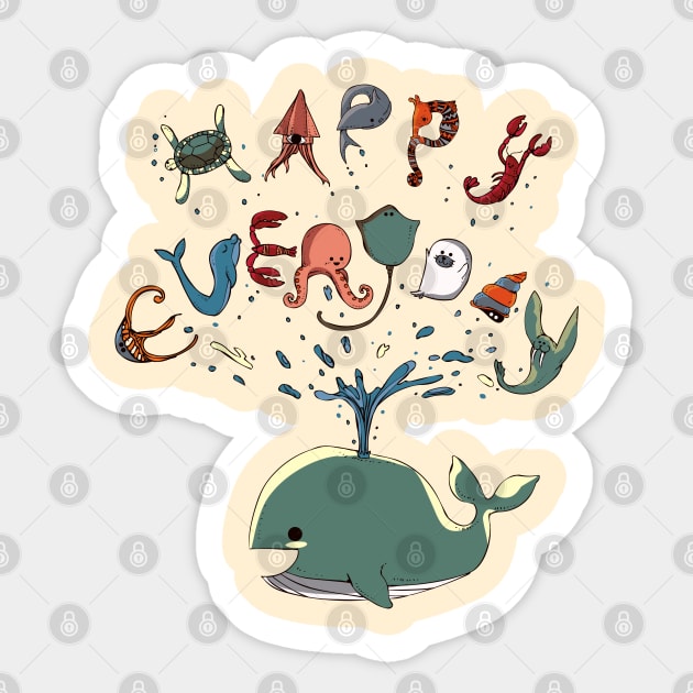 Happy Everyday Sticker by huebucket